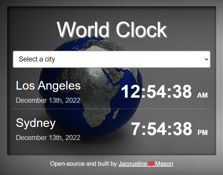 World clock app